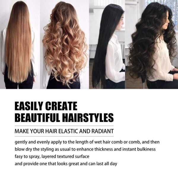 Hair Setting Spray - Volumizing  Moisturizing Styling Spray With Niacinamide, Purslane Extract & Acetyl Glucosamine  Long-Lasting Hold & Fresh Fragrance, 100ml Gel Haircare - Image 4