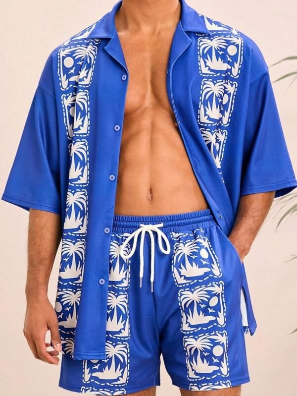 3D Digital Printing Men's Casual Loose Shirt Shorts - Image 7