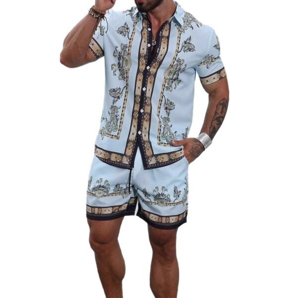 3D Digital Printing Men's Casual Loose Shirt Shorts - Image 6