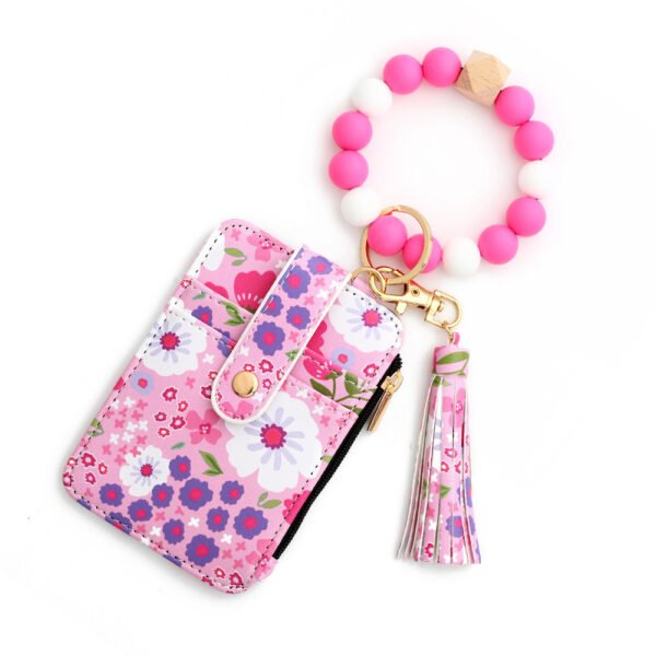 Women's Floral Print Leather Card Bag - Image 2