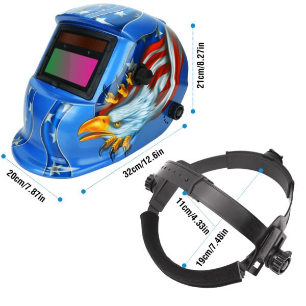 Welding Helmet Solar Powered Auto Darkening Hood With Adjustable Wide Shade Range 9-13 For Mig Tig  Weld Grinding Welder Mask - Image 4
