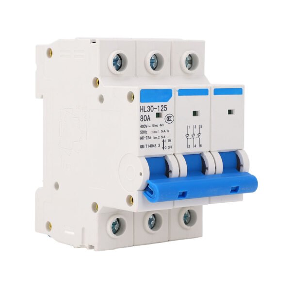 Disconnecting Switch Miniature Circuit Breaker PC Flame Retardant 3 Poles DIN Rail Mount Circuit Breaker 400V 80A - Image 6