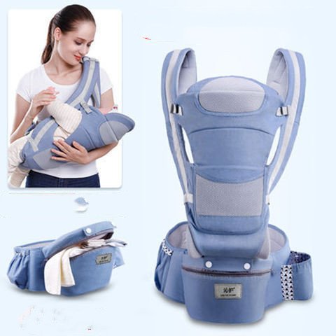 Ergonomic Baby Carrier Infant Baby Hipseat Carrier 3 In 1 Front Facing Ergonomic Kangaroo Baby Wrap Sling - Image 4