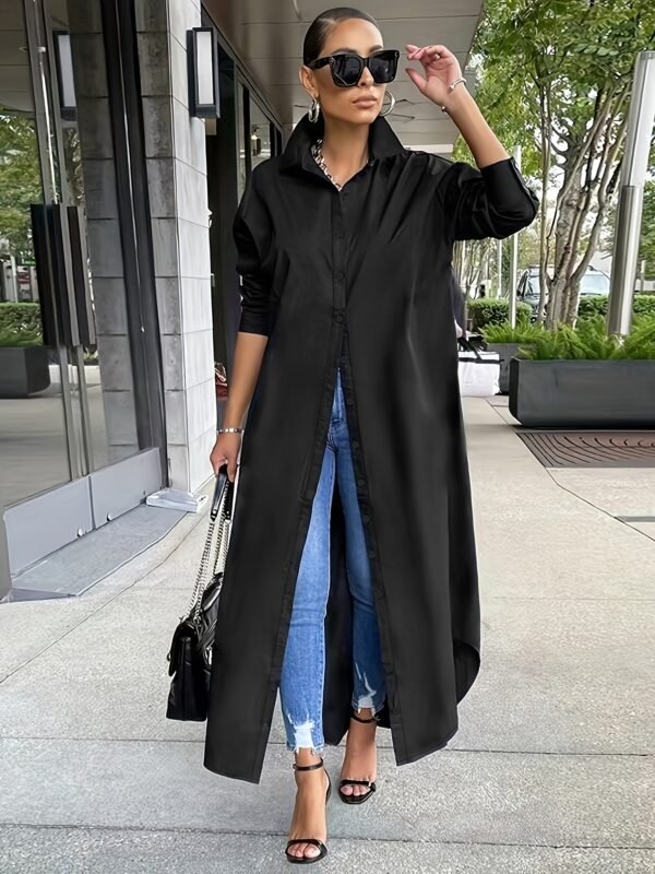 Long-sleeved Casual Shirts And Dresses With Multiple Wear Methods. - Image 3