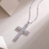 Shelter Luxury Fashion Diamond Pendant Necklace Set With Mosan Diamond Silver Ornaments - Image 4