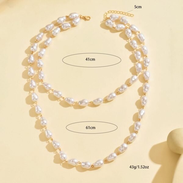Elegant Double-Layer Pearl Necklace Set - Stylish  And Feminine Jewelry For Young Women - Image 8