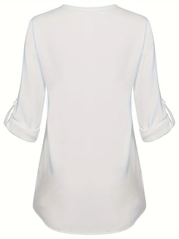 Women's Long Sleeved Simple And Versatile Casual Pearl Button Shirt - Image 10