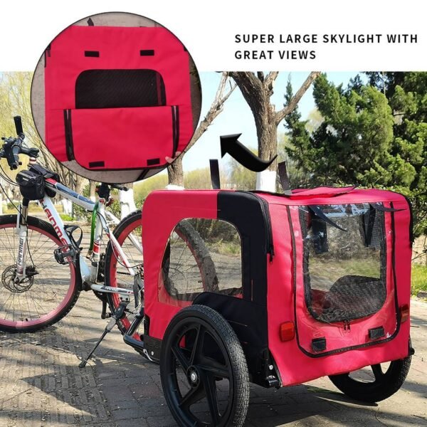 Bicycle Trailer For Pets Outdoor Foldable Dog Trailer With Reflectors - Image 2