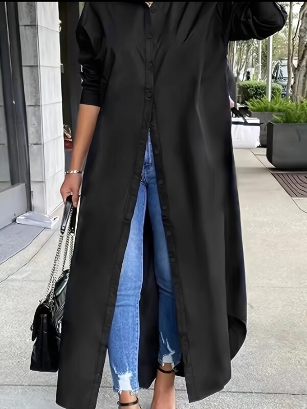 Long-sleeved Casual Shirts And Dresses With Multiple Wear Methods. - Image 9