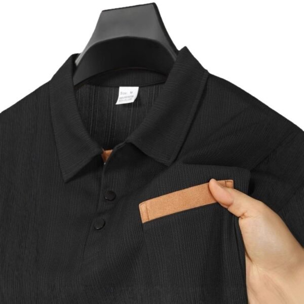 Sports Long Sleeve Lapel Men's Polo Shirt - Image 2