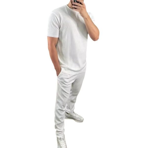 European And American Slim Fit Round Neck Pullover Short Sleeve Trousers Two-piece Set - Image 2