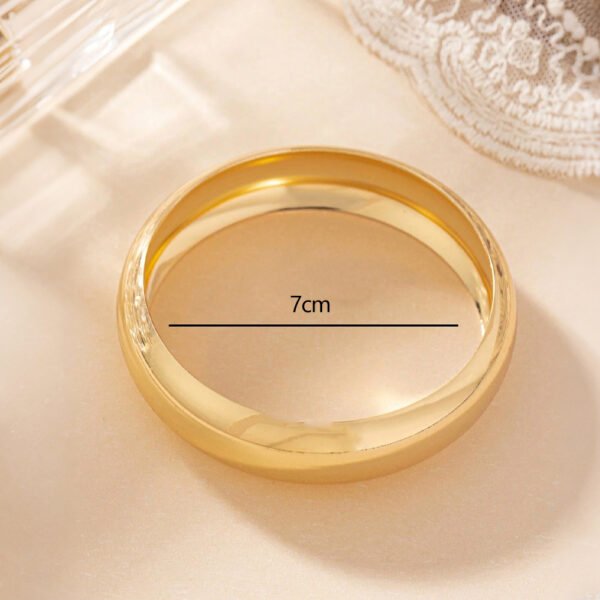 1pcs Fashionable And Personalized Smooth Copper Plated 18k Bracelet, Suitable For Daily Wear During Festivals And Gatherings - Image 2