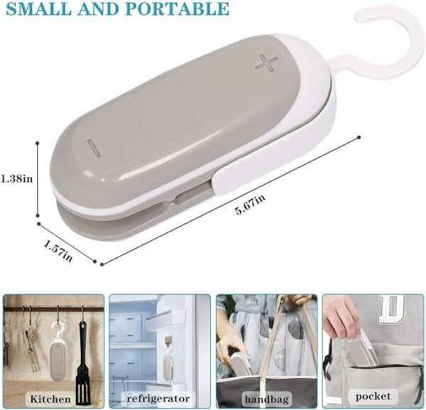 2PACK Mini Bag Sealer, Portable Heat Vacuum Sealers Plastic Sealer, 2 In 1 Heat Seal And Cutter Mini Food Sealer For Plastic Bags Food Storag - Image 4