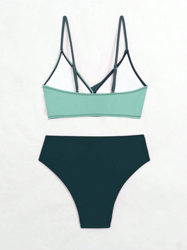 Women's Two-piece Casual Swimsuit P229 Green - Image 3