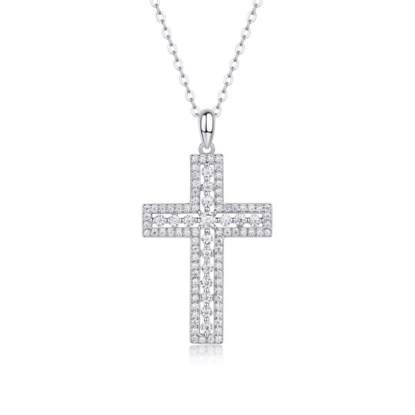 Shelter Luxury Fashion Diamond Pendant Necklace Set With Mosan Diamond Silver Ornaments