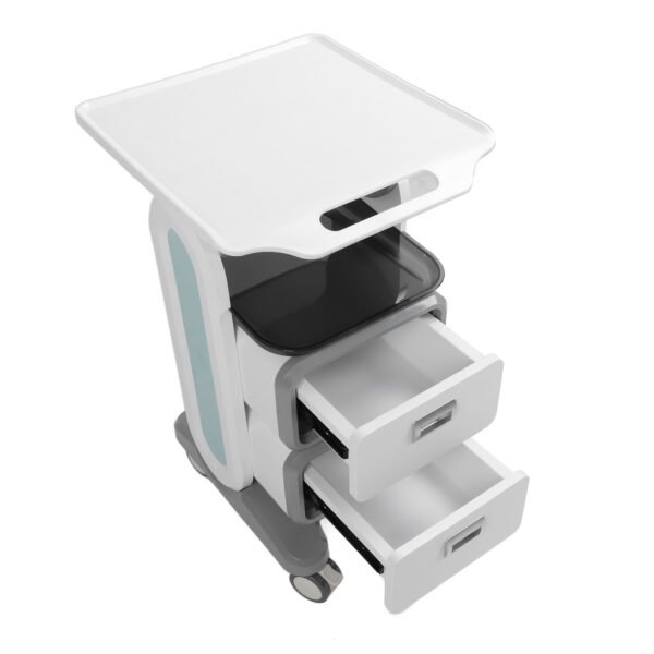 Mobile Medical Trolley Cart Enlarged Tabletop Double Drawer Multifunctional Medical Cart for Beauty Salon Clinic - Image 5