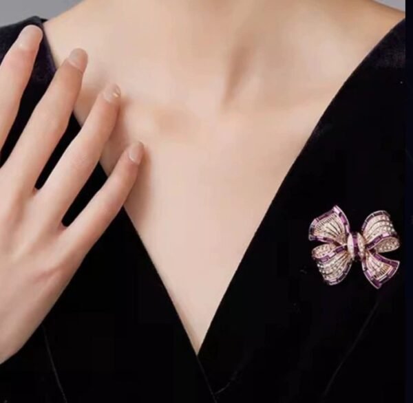 Luxury Purple Alloy Bow Brooch With High-end Feel - Image 8