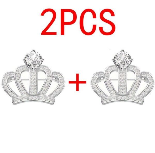 Korean Version Of Fashionable Crown Rhinestone Brooch - Headwear - Image 2
