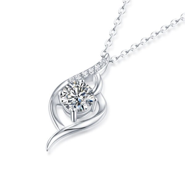 A Beautiful City Luxury Fashion Diamond Pendant Necklace Set With Mosan Diamond Silver Ornaments - Image 3