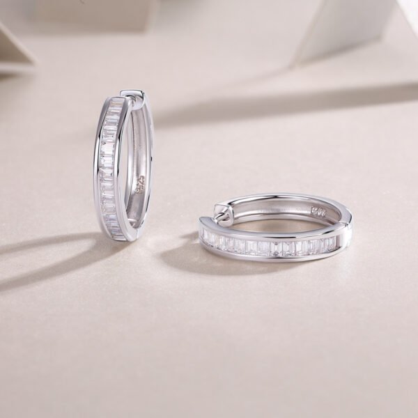 The Dawn Of Luxury Fashion Diamond Earrings Earrings Studded With Mosan Diamond Silver Jewelry - Image 3