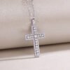 Shelter Luxury Fashion Diamond Pendant Necklace Set With Mosan Diamond Silver Ornaments - Image 3
