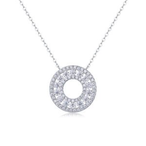Reciprocating Luxury Fashion Diamond Pendant Necklace Set With Mosan Diamond Silver Ornaments