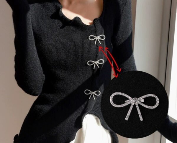New Versatile Rhinestone Bow Brooch - Image 7