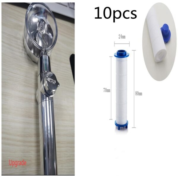 New Turbo Propeller Shower Head Water Saving High Preassure Flow 360 Degrees With Fan Extension Showerhead Rainfall With Holder - Image 3