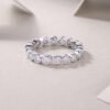 Diamond Ring Luxury Fashion Set Moissanite Silver Ring - Image 4