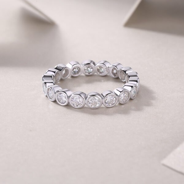 Diamond Ring Luxury Fashion Set Moissanite Silver Ring - Image 4