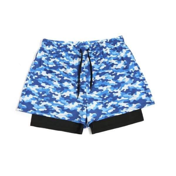 Loose Swimming Trunks Summer Printed Double Layer Beach Shorts - Image 4