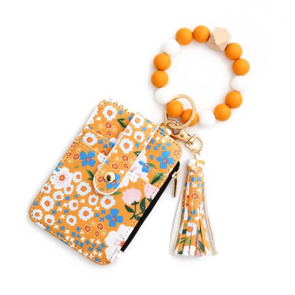 Women's Floral Print Leather Card Bag - Image 4