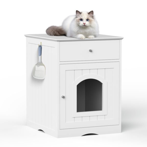 Wooden Pet House Litter Box Fence With Drawers - Image 3