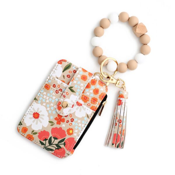 Women's Floral Print Leather Card Bag - Image 9