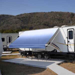 16 Foot Navy Blue And White Gradient Canopy