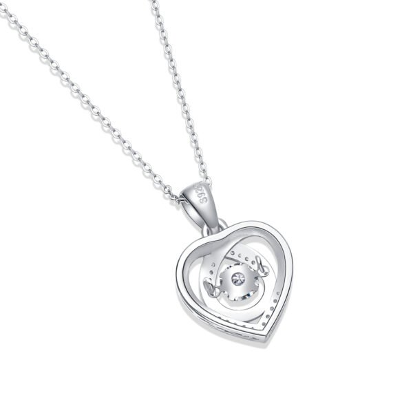 Heart To Have Your Luxurious Fashion Diamond Pendant Necklace Set With Mosan Diamond Silver Ornaments - Image 6
