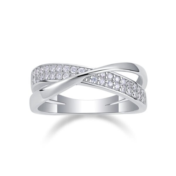 Wrap Around The Diamond Ring Luxury Fashion Set Moissanite Silver Ring - Image 5