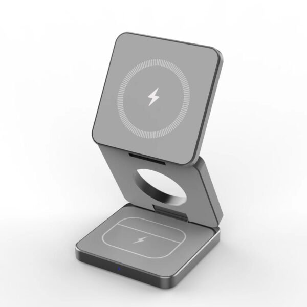 Magnetic 15W Foldable 3-in-1 Wireless Charging Station For IP Devices - Image 9