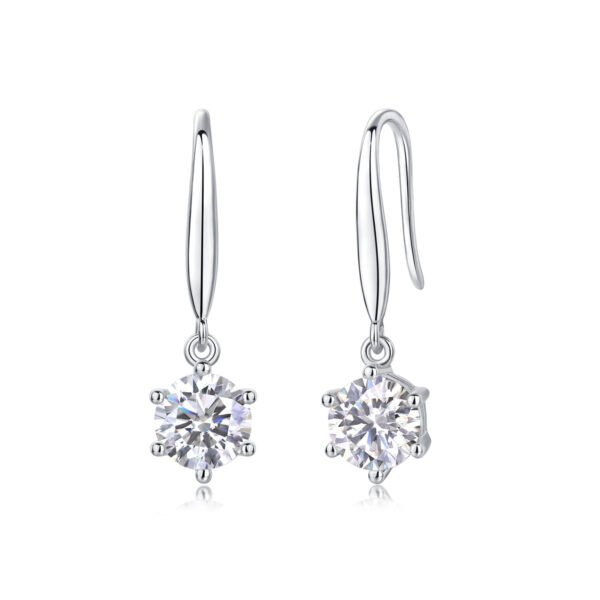 Jumping Wind Inlaid Moissanite Silver Earrings Luxury Fashion Diamond Earrings - Image 2