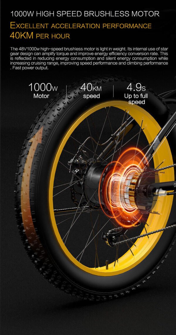 GOGOBEST GF600 Electric Bicycle E-Bike Motor 26 - Image 3