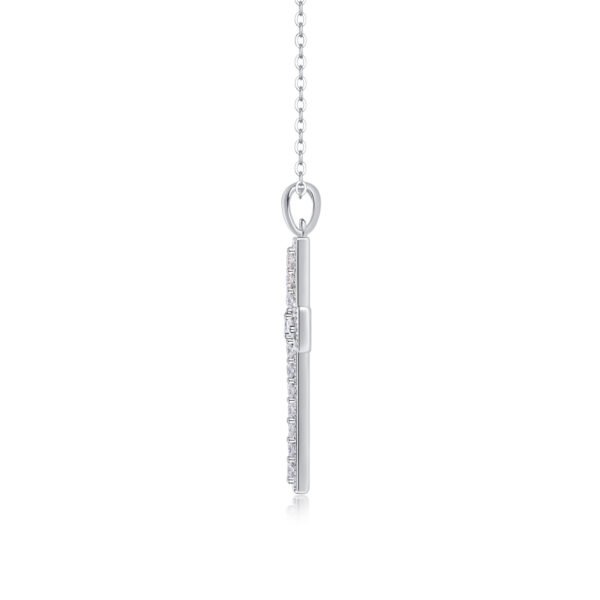Shelter Luxury Fashion Diamond Pendant Necklace Set With Mosan Diamond Silver Ornaments - Image 2