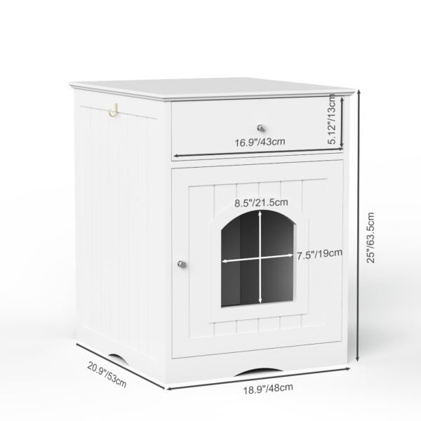 Wooden Pet House Litter Box Fence With Drawers - Image 6