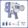 Bubble Gun Rocket Soap Bubble Machine Electric Space Launcher Continues To Produce Bubbles With LED Light - Image 6
