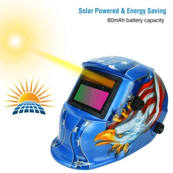 Welding Helmet Solar Powered Auto Darkening Hood With Adjustable Wide Shade Range 9-13 For Mig Tig  Weld Grinding Welder Mask - Image 3