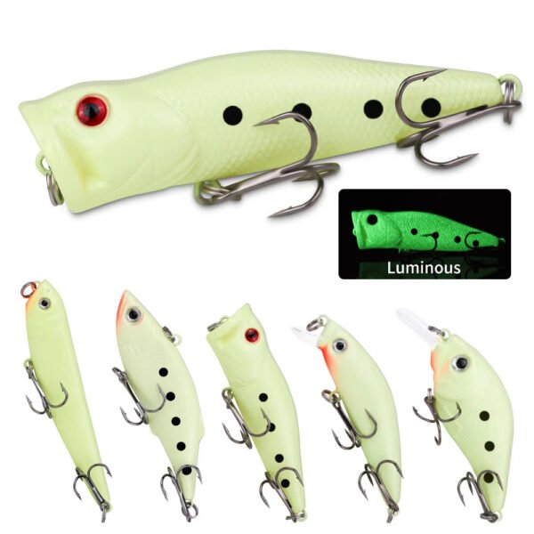 22pcs 1set Hard Lure Bait Soft Frog Popper Minnow Pencil VIB Luminous Lure Kit Durable Hooks Realistic Action Ideal - Image 4