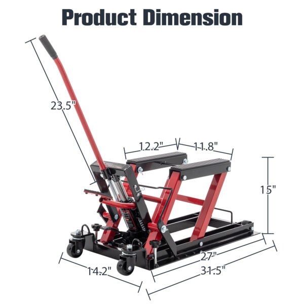 Hydraulic Motorcycle Lift Jack 1500 Lb Capacity Pedal Motorcycle Lift Table - Image 3