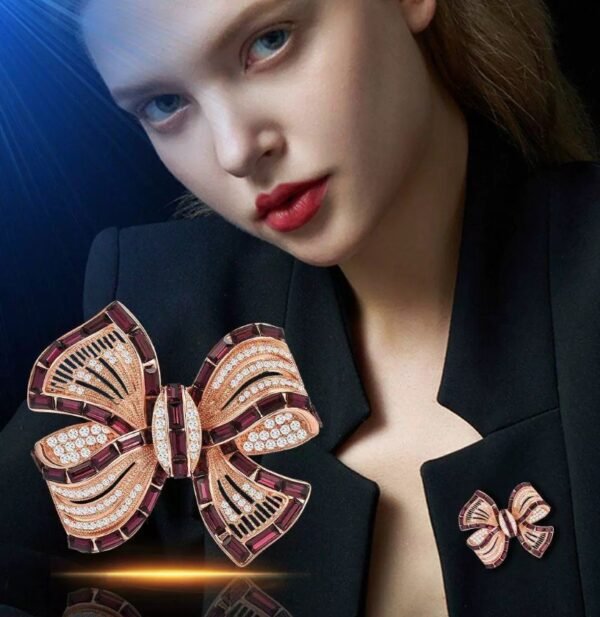 Luxury Purple Alloy Bow Brooch With High-end Feel - Image 6