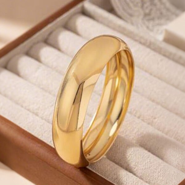 1pcs Fashionable And Personalized Smooth Copper Plated 18k Bracelet, Suitable For Daily Wear During Festivals And Gatherings - Image 3