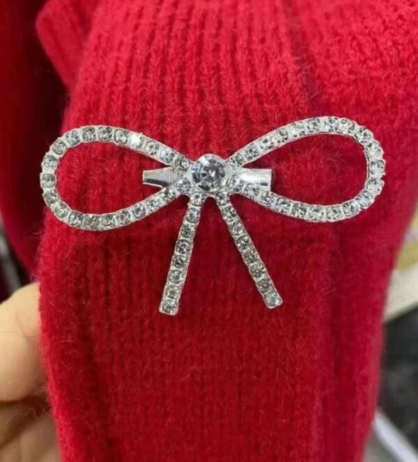 New Versatile Rhinestone Bow Brooch - Image 4