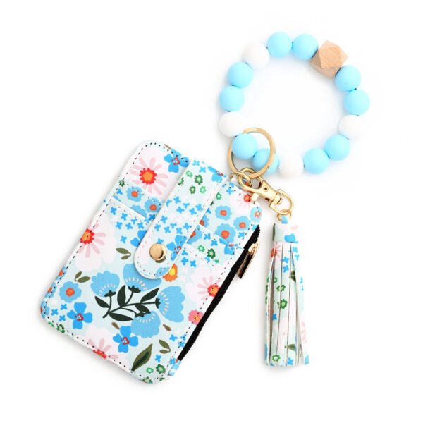 Women's Floral Print Leather Card Bag - Image 5